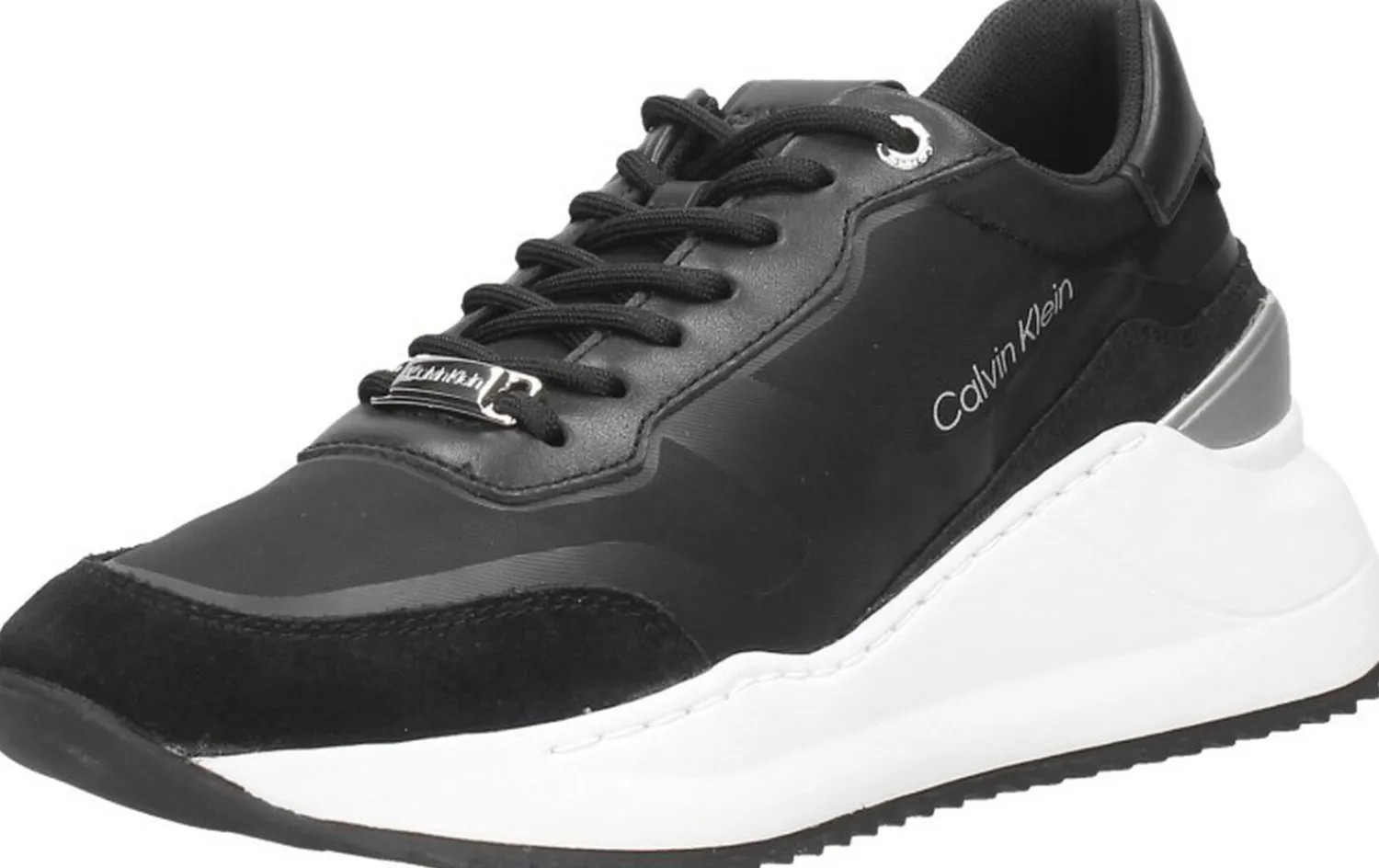 Calvin Klein Internal Wedge Lace Up-Nylon Mix Zwart Outlet