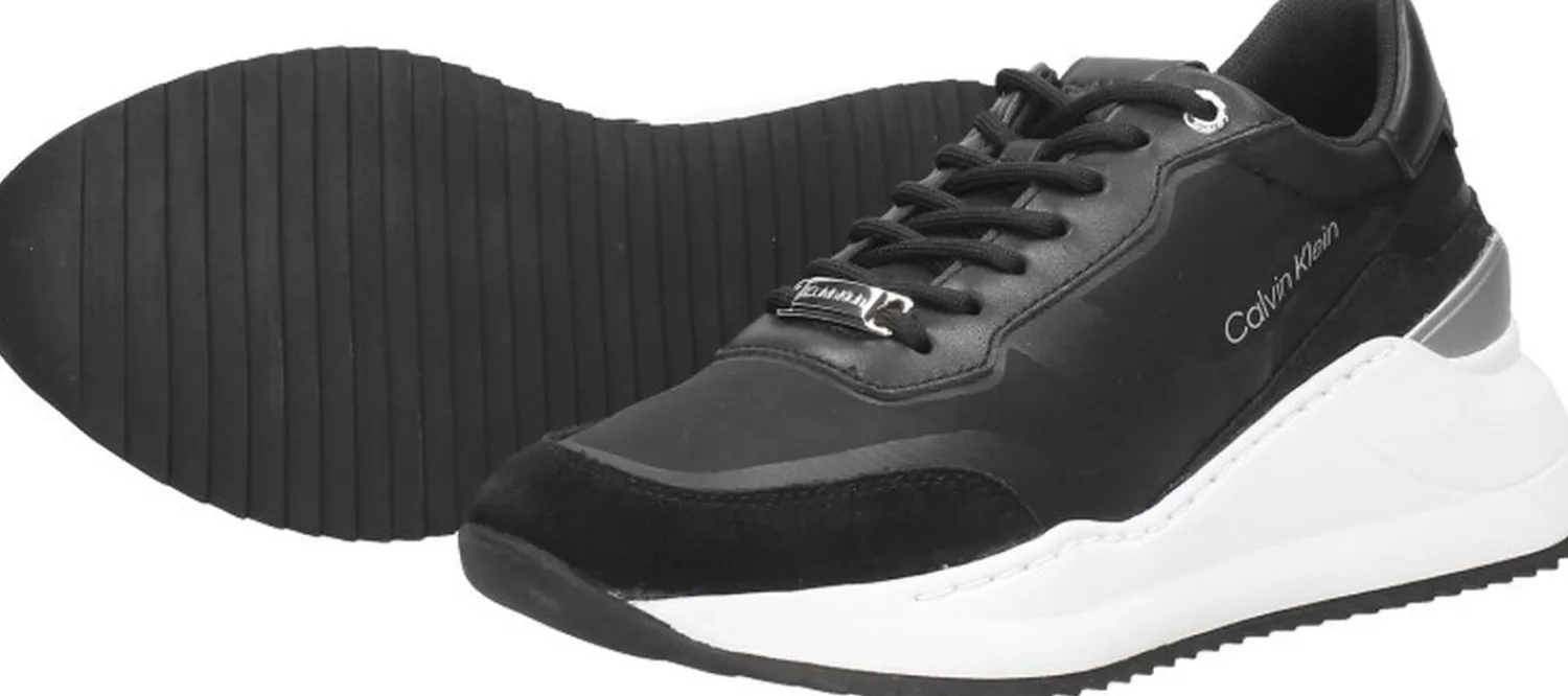 Calvin Klein Internal Wedge Lace Up-Nylon Mix Zwart Outlet