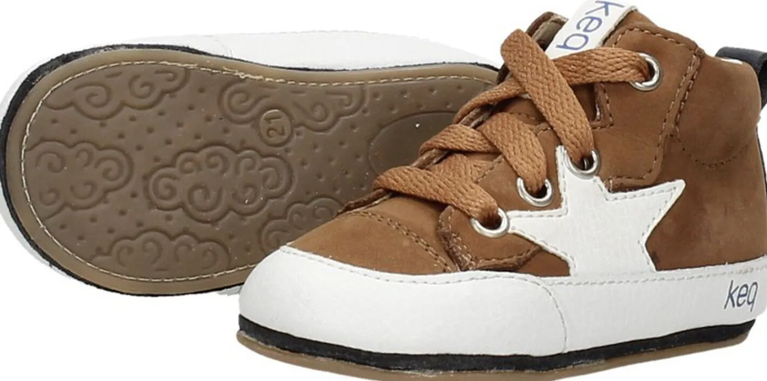 Keq Jongens Baby schoentjes Cognac Online
