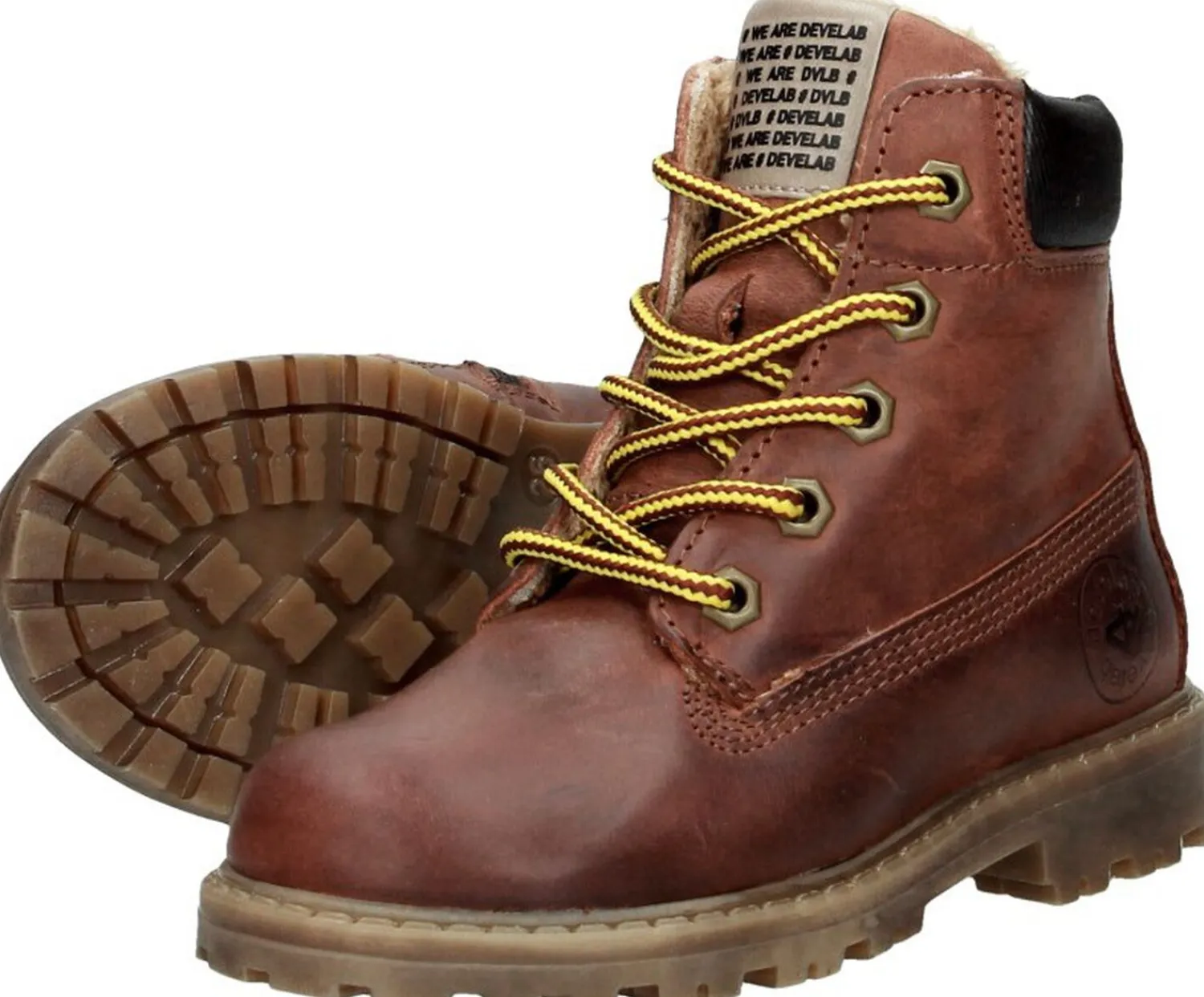 Develab Jongens veterschoenen Cognac Online