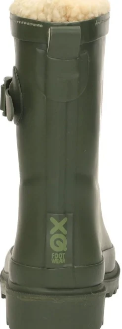 Xq Footwear Kids Rubber Rain Boots Fur Groen Outlet