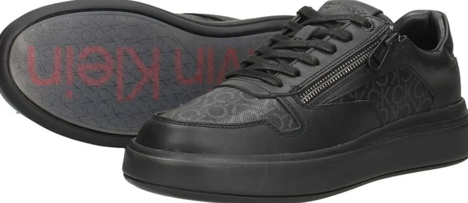 Calvin Klein Low Top Lace Up ZIP Mono Zwart Best