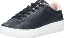 Tommy Hilfiger Lowcut Leather Cupsole Blauw Online
