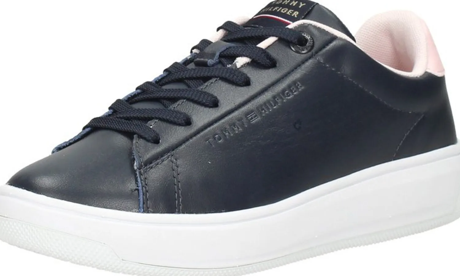 Tommy Hilfiger Lowcut Leather Cupsole Blauw Online