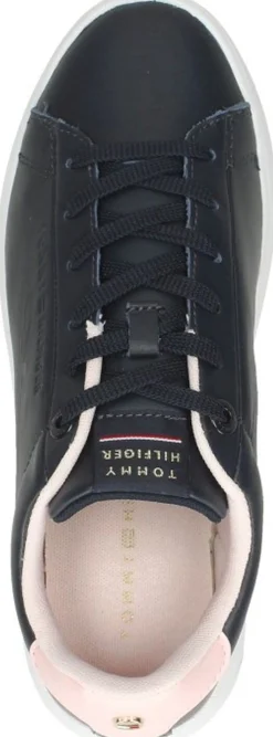 Tommy Hilfiger Lowcut Leather Cupsole Blauw Online