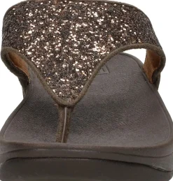 Fitflop Lulu Glitter Toe - Thongs PU Glitter Donkerbruin Online