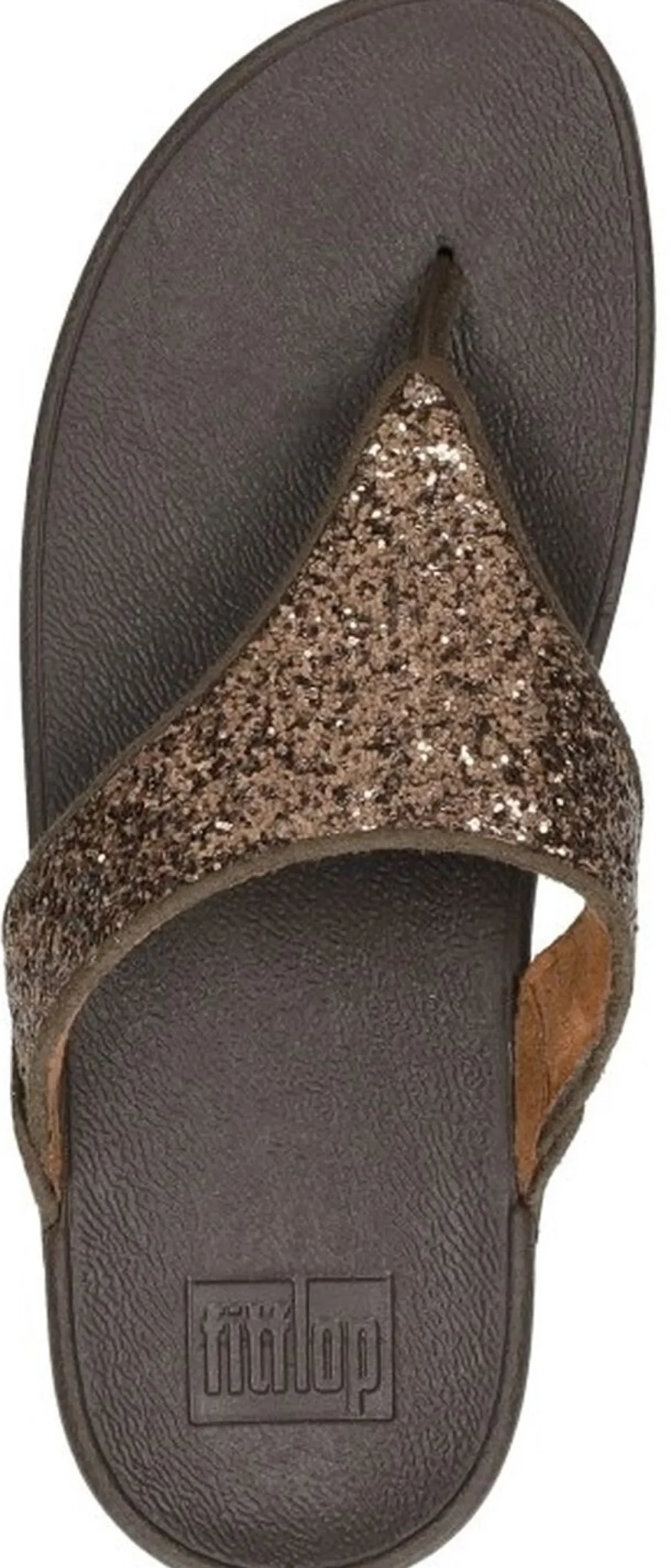 Fitflop Lulu Glitter Toe - Thongs PU Glitter Donkerbruin Online