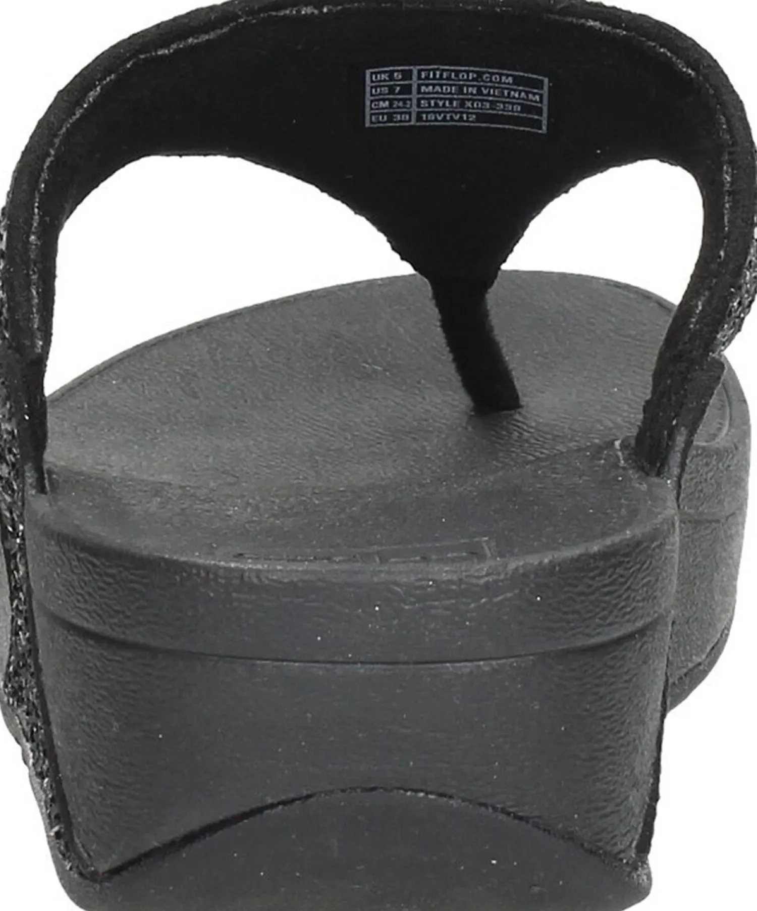 Fitflop Lulu Glitter Toe - Thongs PU Glitter Zwart Best