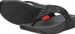 Fitflop Lulu Glitter Toe - Thongs PU Glitter Zwart Best