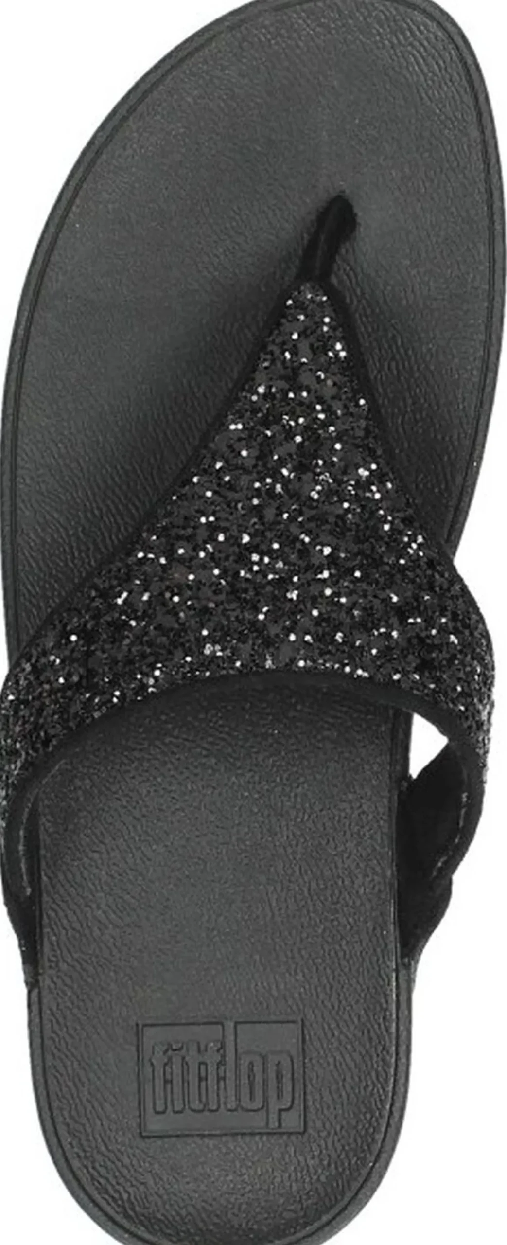 Fitflop Lulu Glitter Toe - Thongs PU Glitter Zwart Best