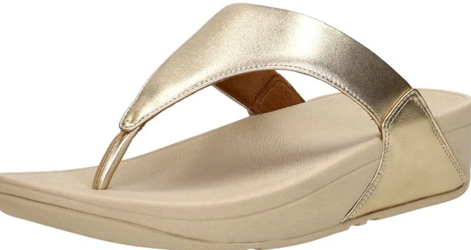 Fitflop Lulu leather toepost Goudkleur Outlet