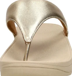 Fitflop Lulu leather toepost Goudkleur Outlet