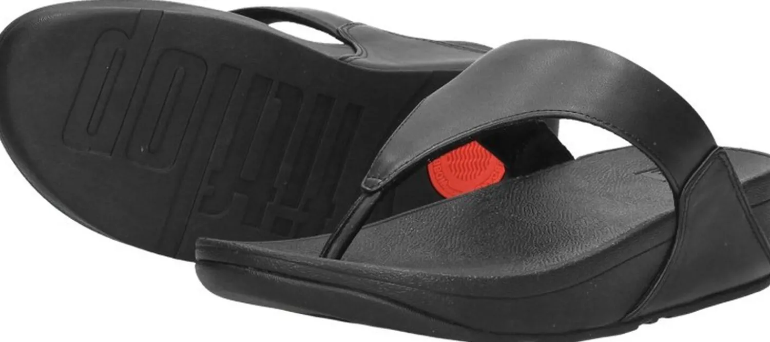 Fitflop Lulu Leather Toepost Zwart Clearance