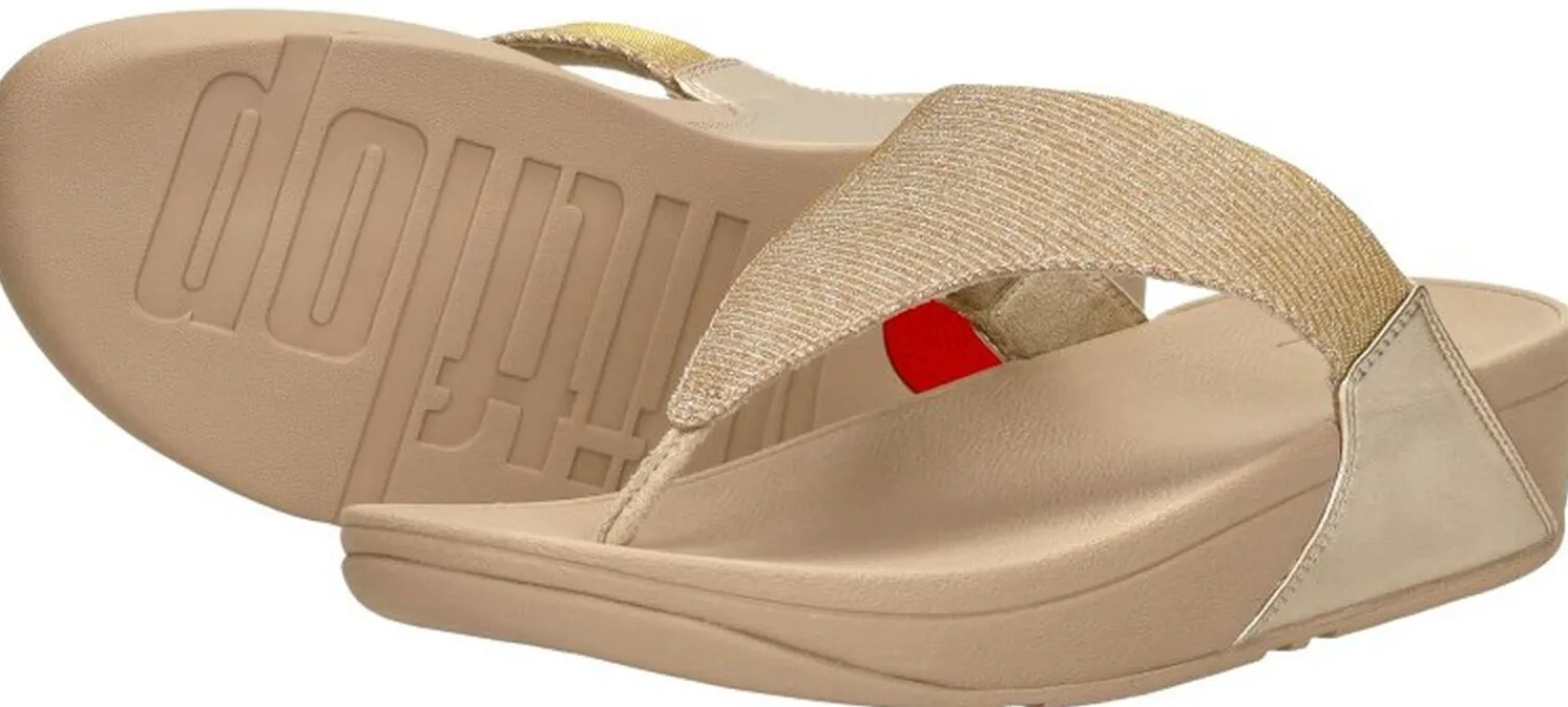 Fitflop Lulu Shimmerlux Toe - Post Sandals Beige Sale