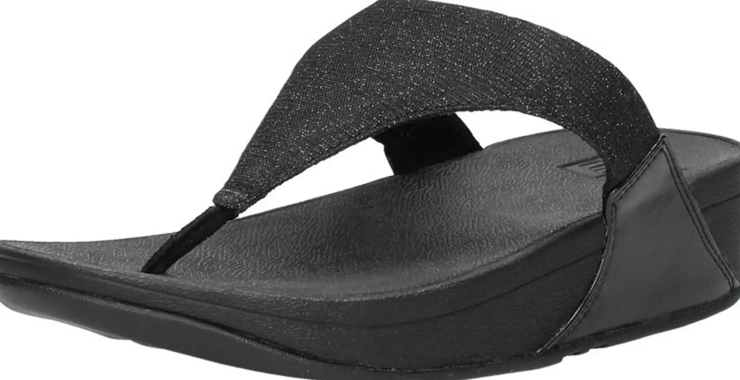 Fitflop Lulu Shimmerlux Toe - Post Sandals Zwart Sale
