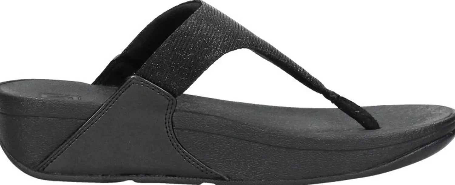 Fitflop Lulu Shimmerlux Toe - Post Sandals Zwart Sale