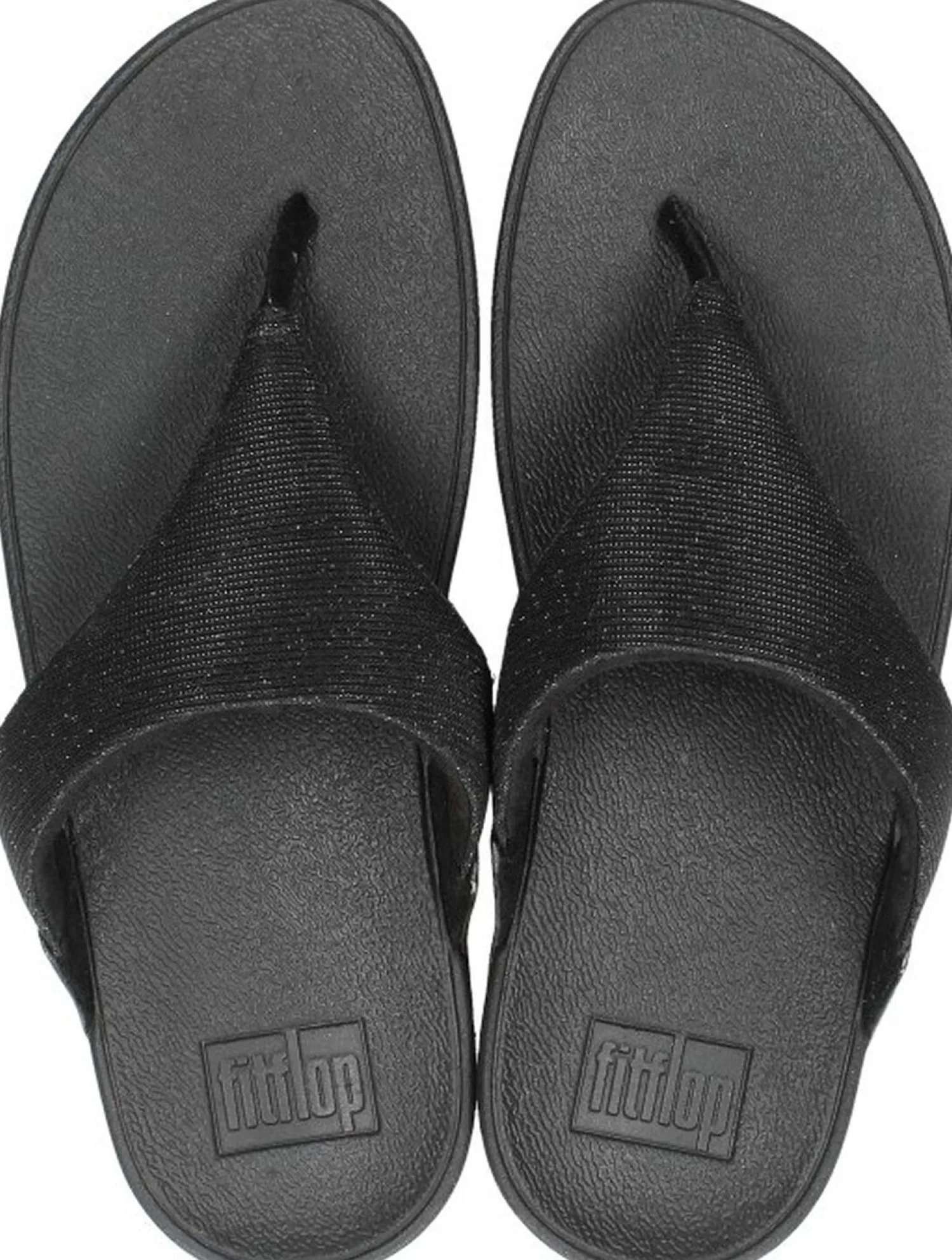 Fitflop Lulu Shimmerlux Toe - Post Sandals Zwart Sale