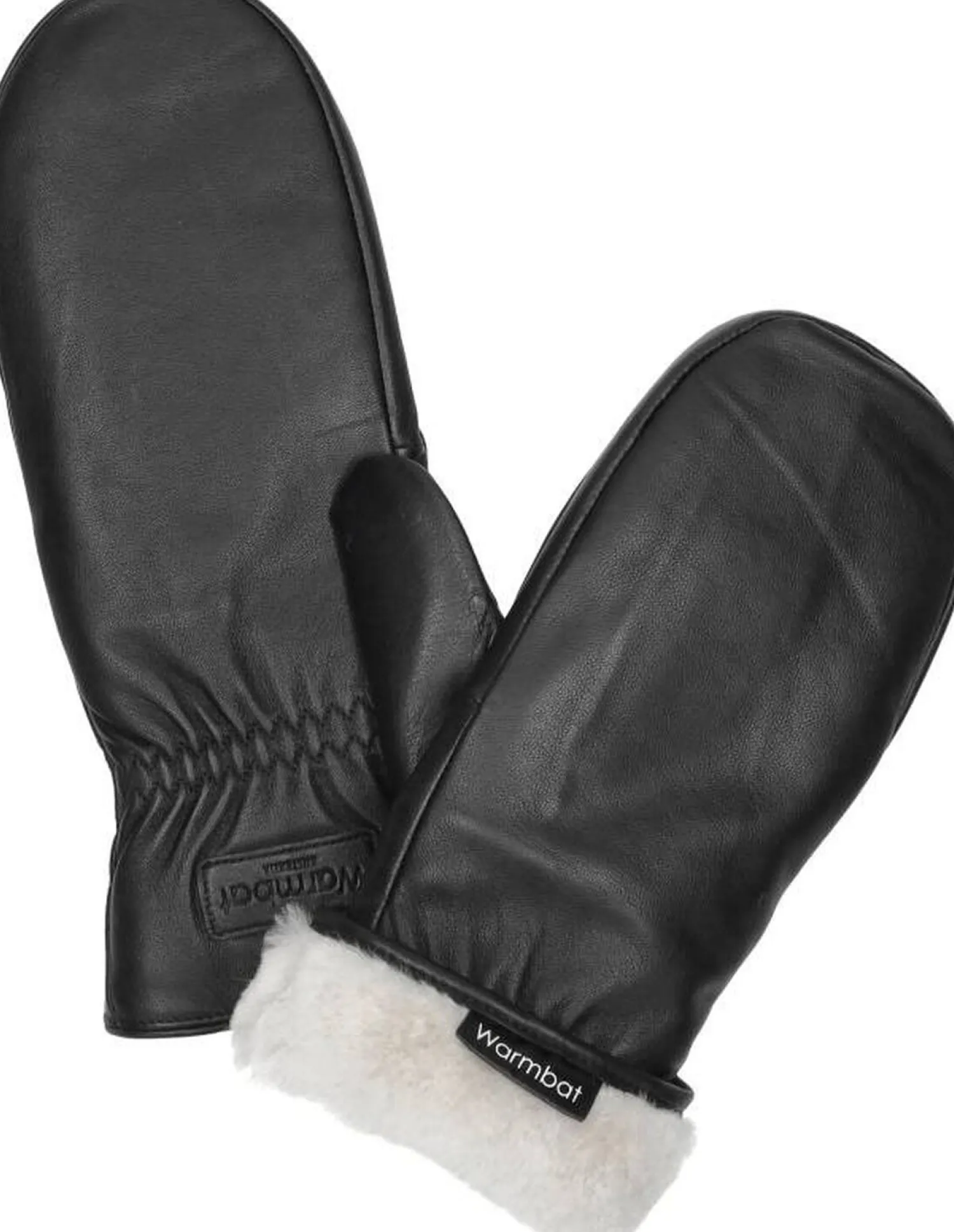 Warmbat Mitten Women Leather Zwart Outlet