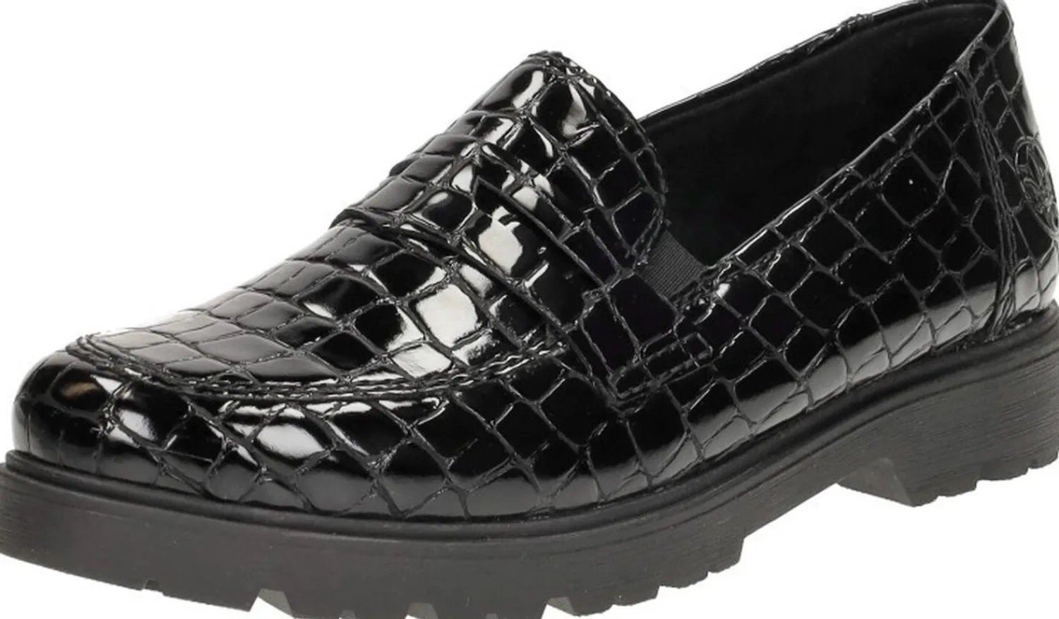 Rieker Mocassin Zwart croco lak Outlet