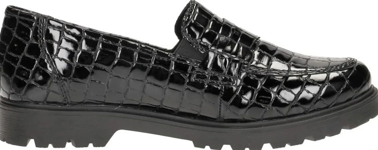 Rieker Mocassin Zwart croco lak Outlet