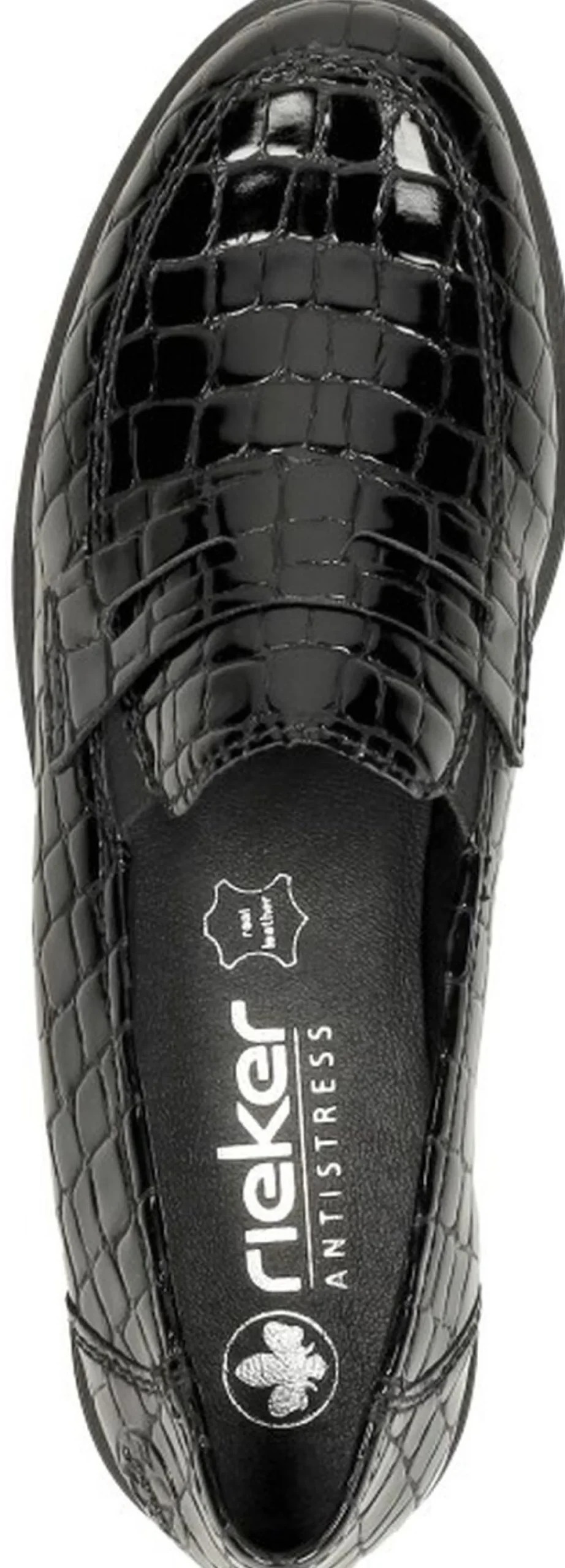 Rieker Mocassin Zwart croco lak Outlet