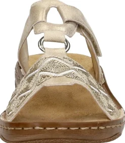 Rieker Open Teen Goudkleur Sale