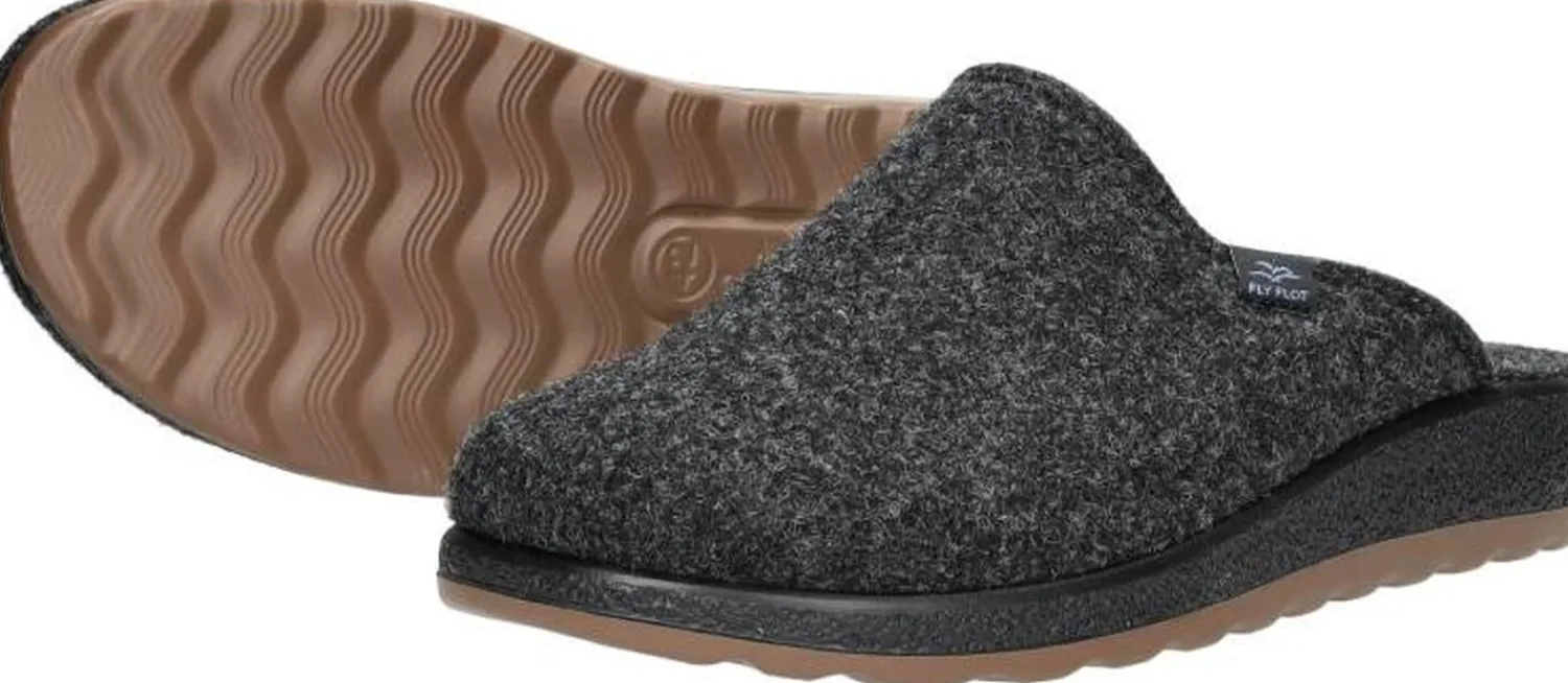 Fly Flot Pantoffels Open Zwart Clearance