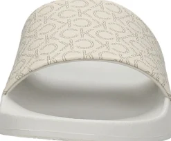 Calvin Klein Pool Slide - Mono Gebroken wit Hot