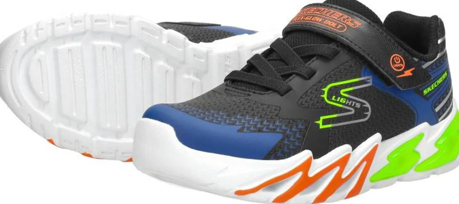 Skechers S Lights: Flex-Glow Bolt Zwart Sale