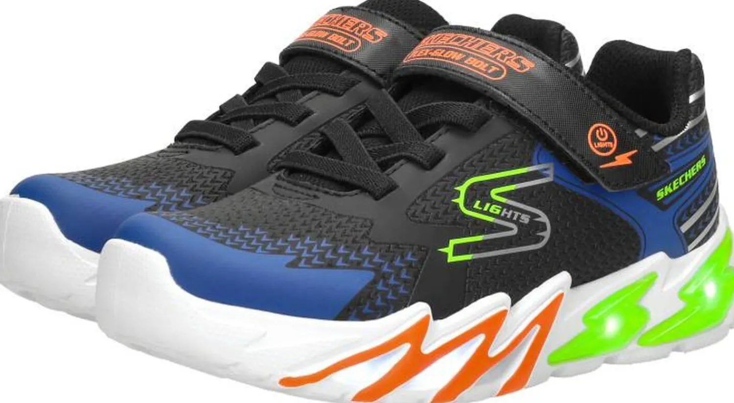 Skechers S Lights: Flex-Glow Bolt Zwart Sale