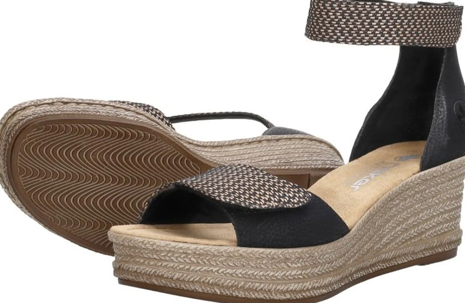 Rieker Sandalen Hak Zwart New