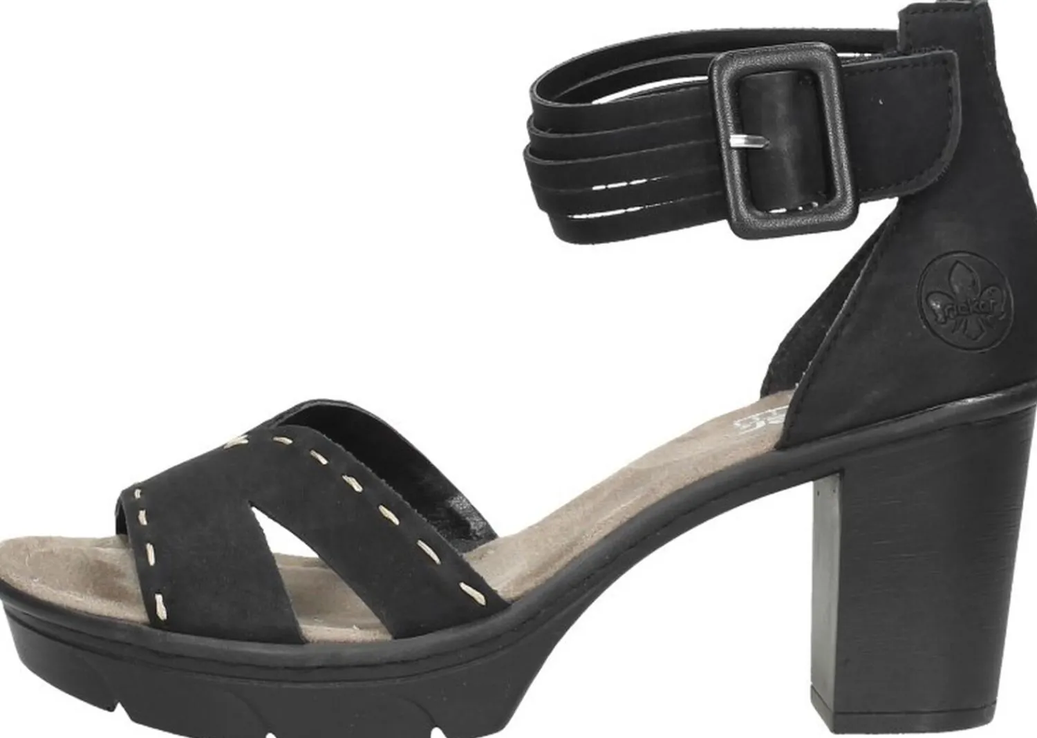 Rieker Sandalen Hak Zwart Best