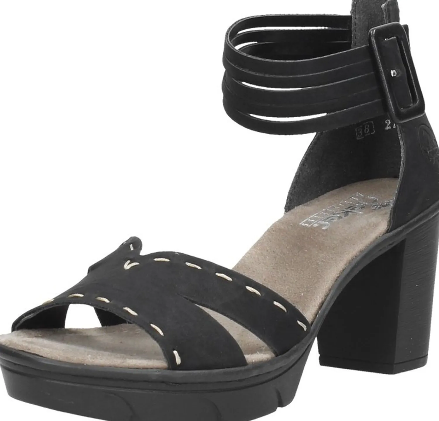 Rieker Sandalen Hak Zwart Best