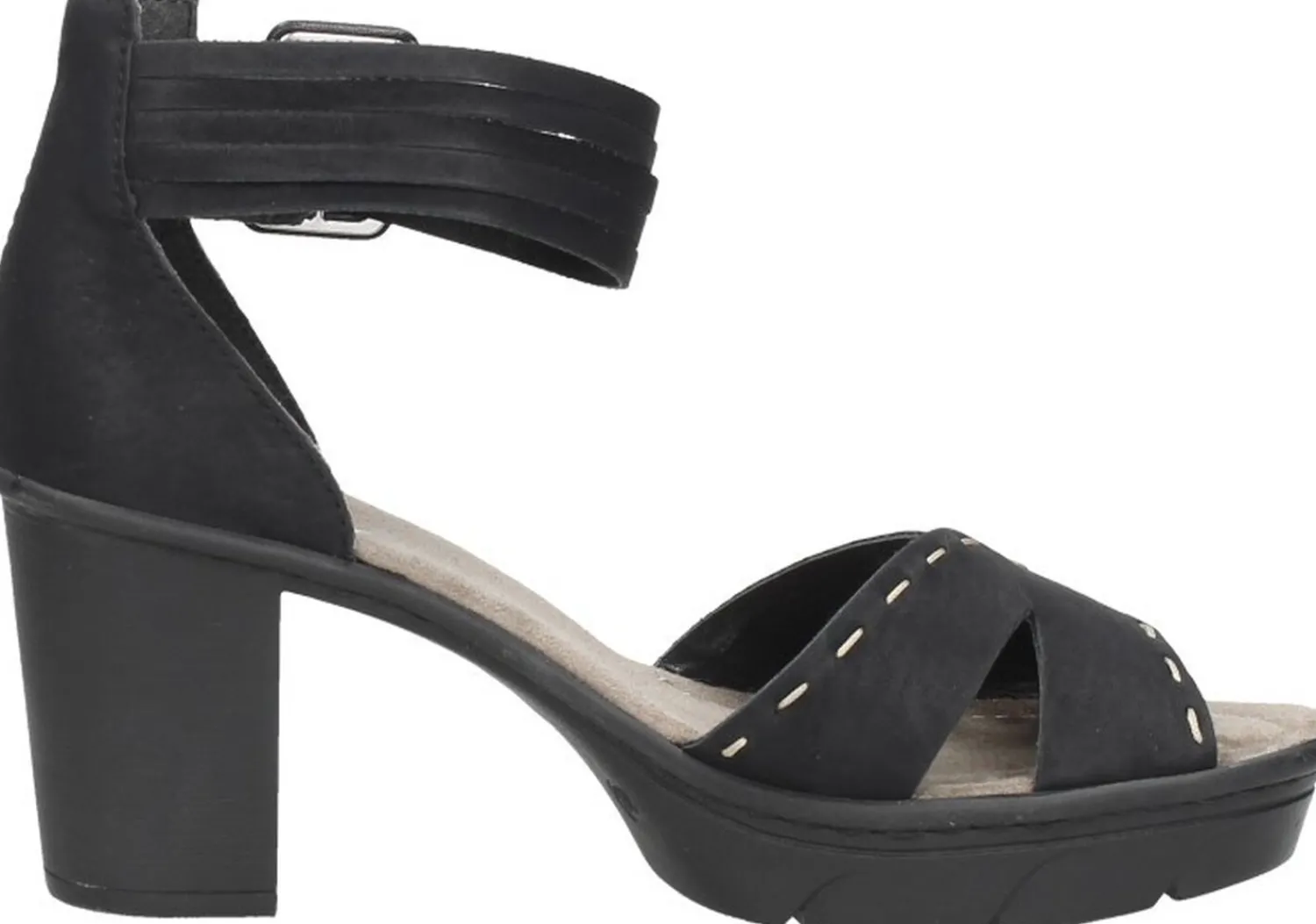Rieker Sandalen Hak Zwart Best