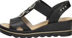 Rieker Sandalen Hak Zwart New