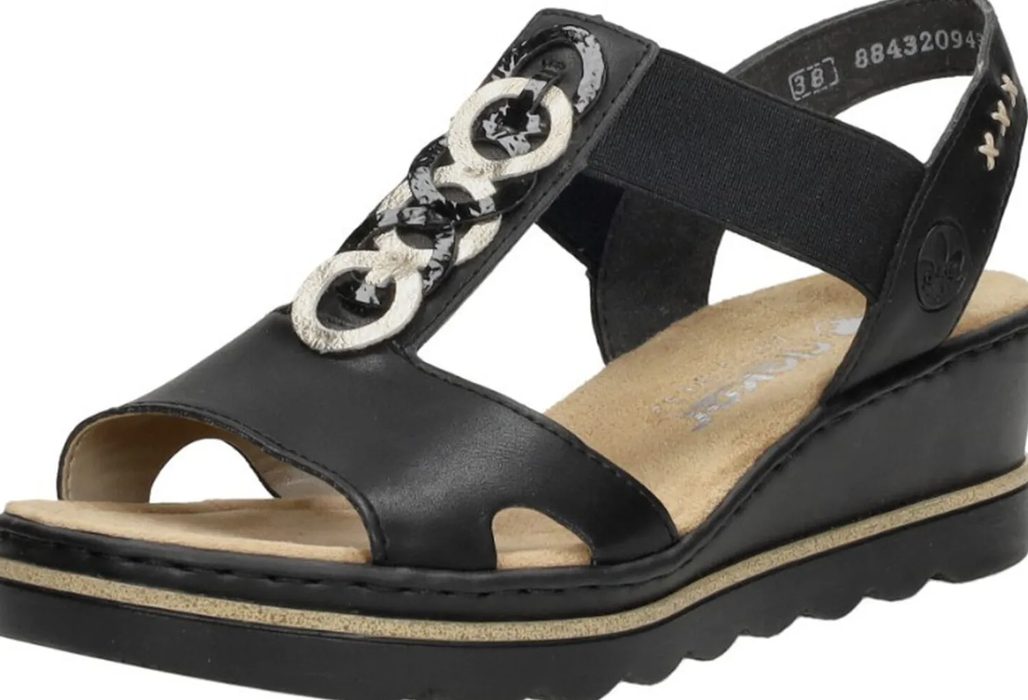 Rieker Sandalen Hak Zwart New