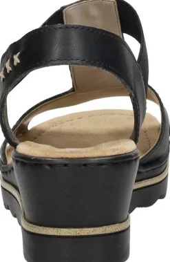 Rieker Sandalen Hak Zwart New