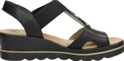 Rieker Sandalen Hak Zwart New