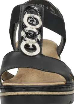 Rieker Sandalen Hak Zwart New