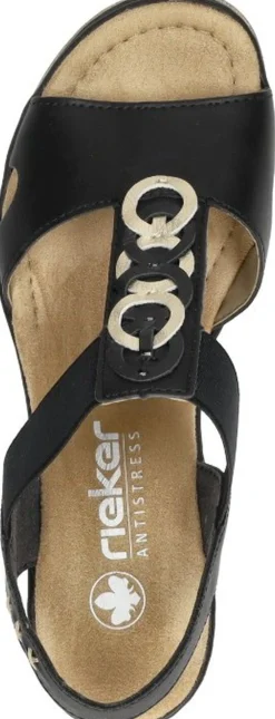 Rieker Sandalen Hak Zwart New