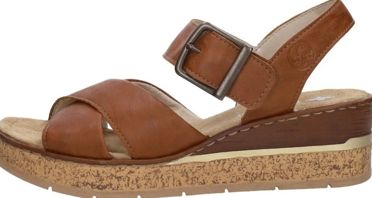 Rieker Sandalen Hak Cognac New