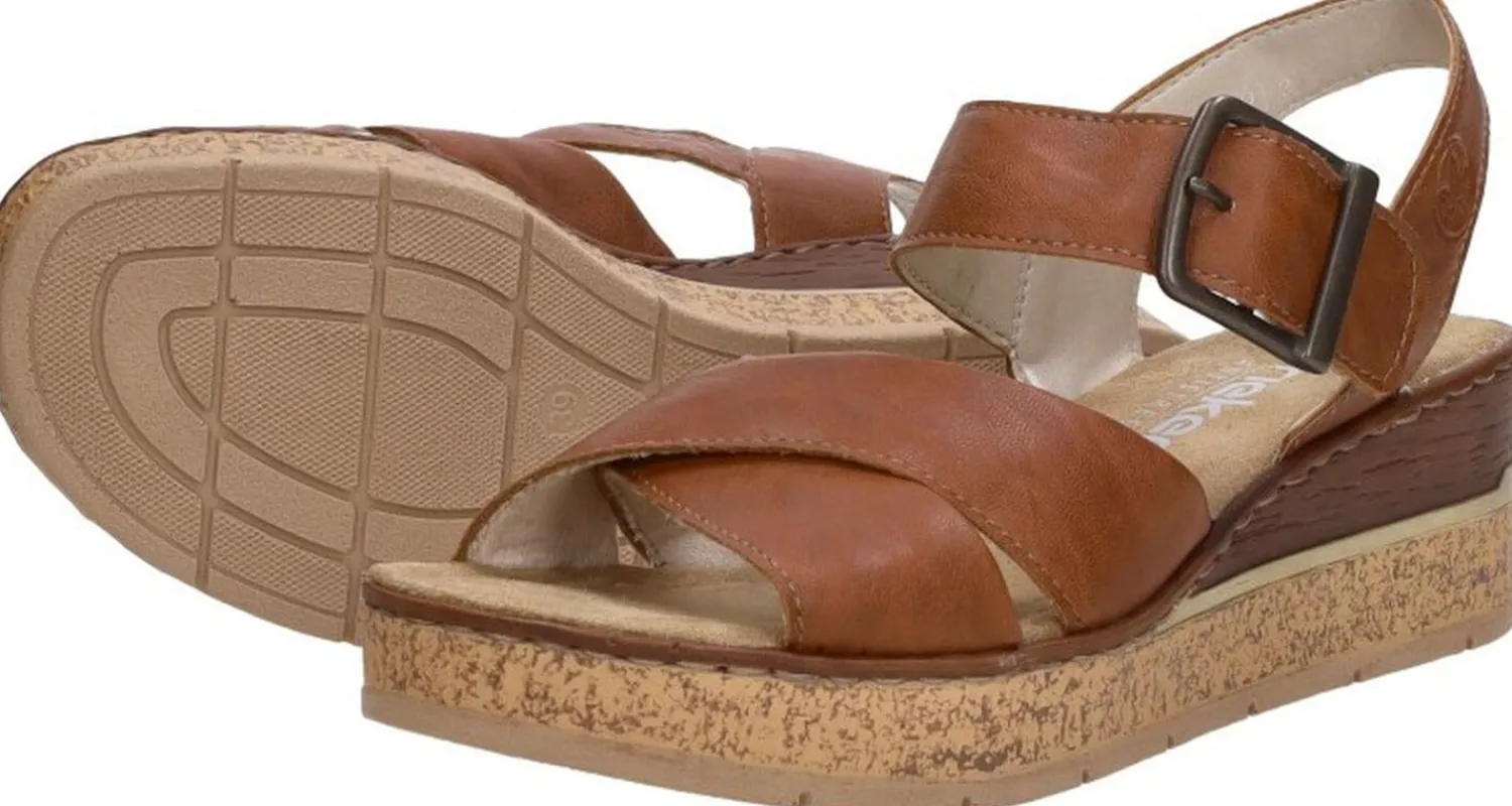 Rieker Sandalen Hak Cognac New