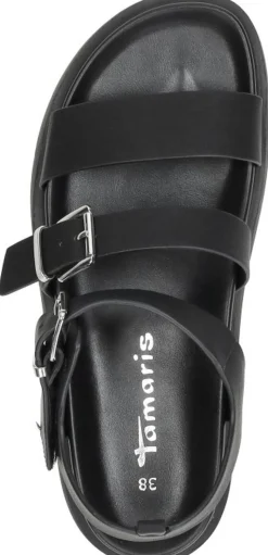 Tamaris Sandalen Plat Zwart Clearance