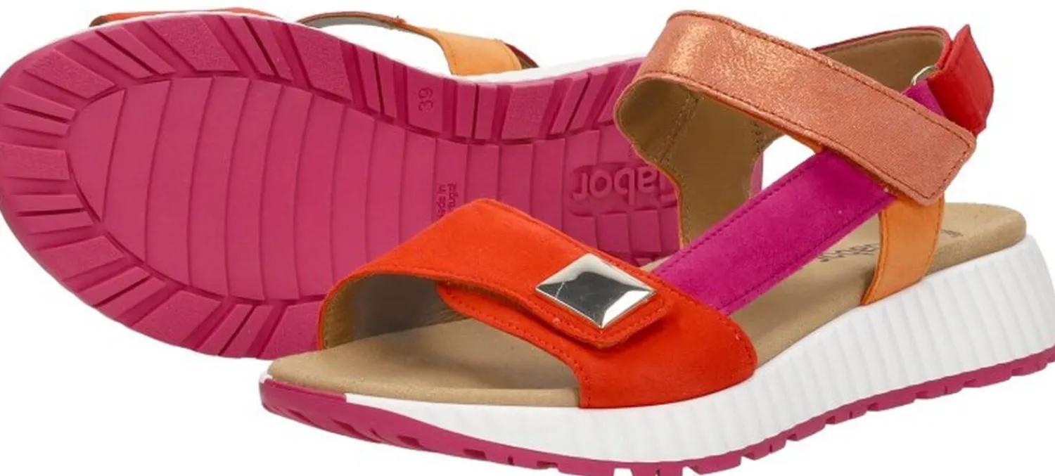 Gabor Sandalen Plat Oranje Hot