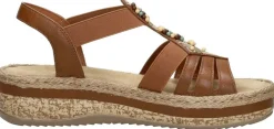 Rieker Sandalen Plat Cognac Best