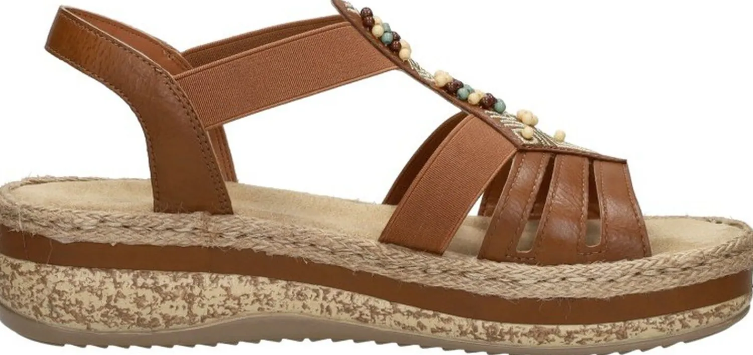 Rieker Sandalen Plat Cognac Best