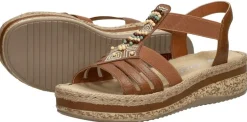 Rieker Sandalen Plat Cognac Best