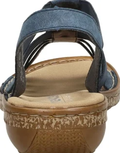 Rieker Sandalen Plat Blauw Hot
