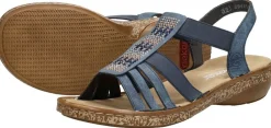 Rieker Sandalen Plat Blauw Hot