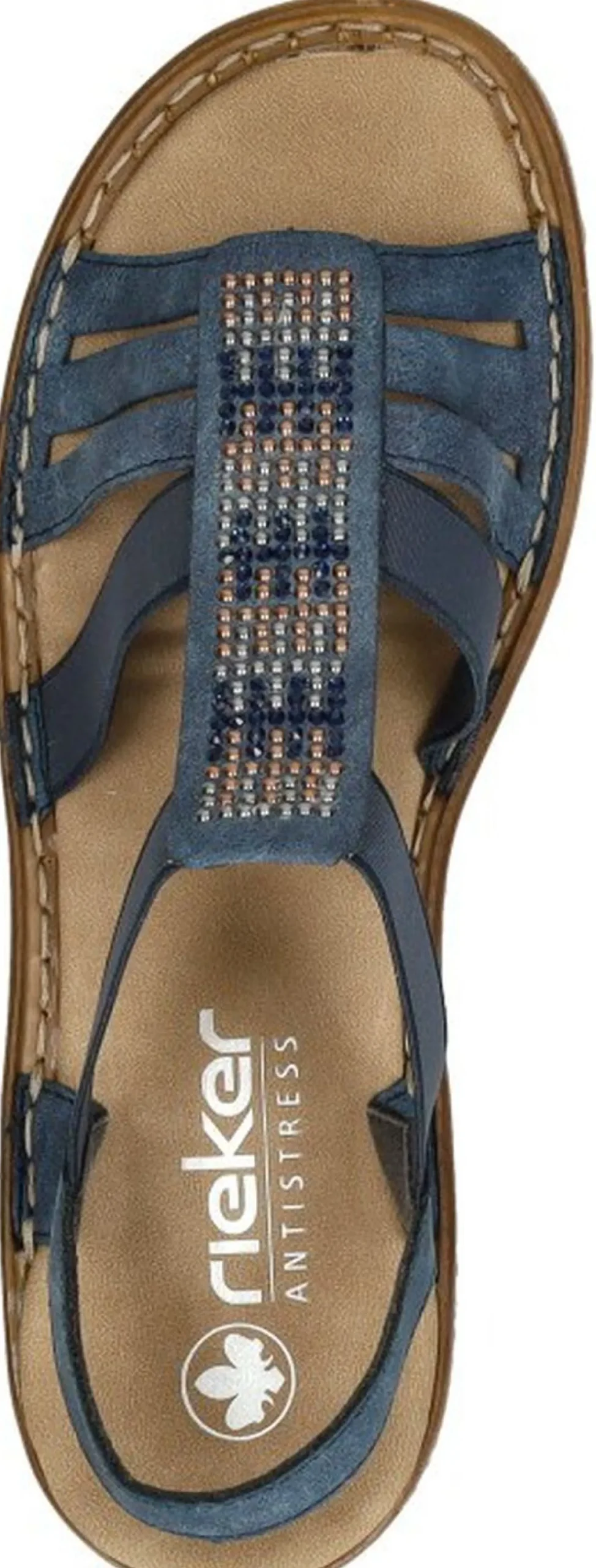 Rieker Sandalen Plat Blauw Hot